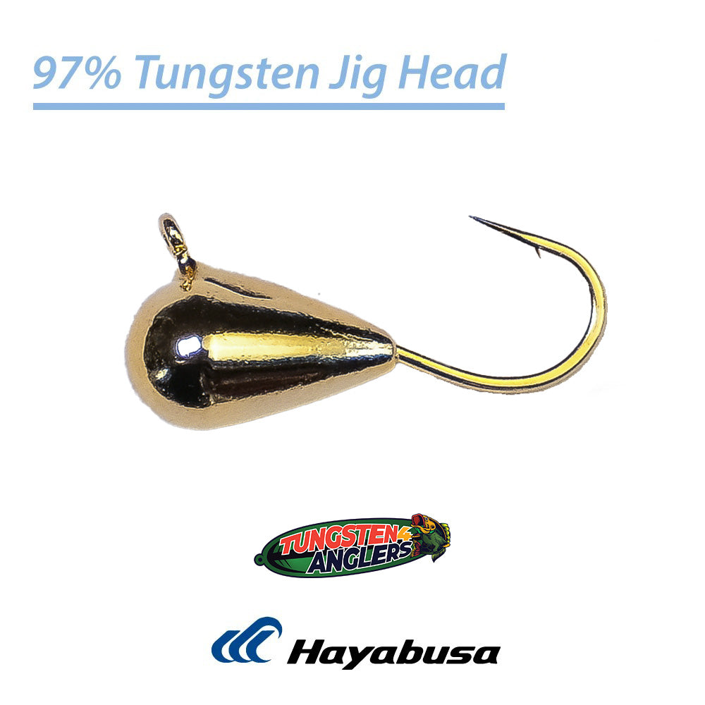 Tungsten Tear Drop Ice Jigs Gold